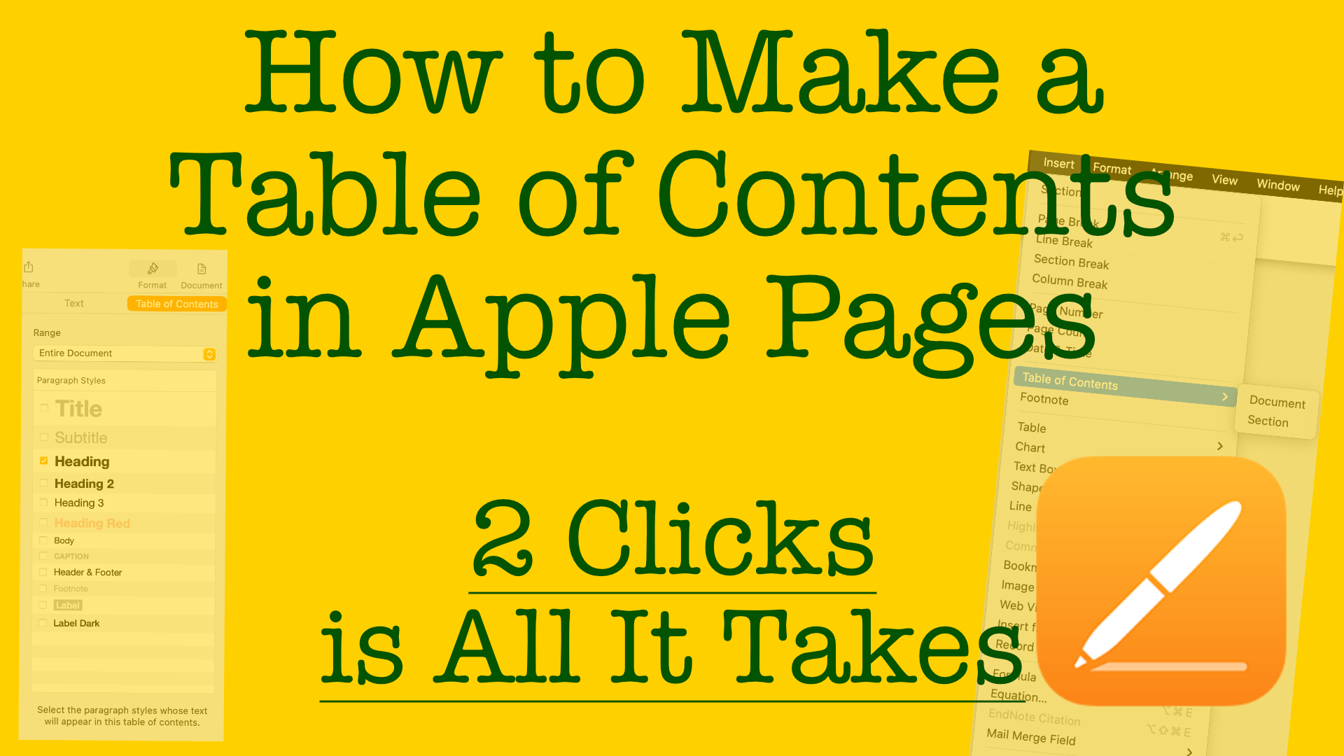 Create a Table of Contents in Apple Pages