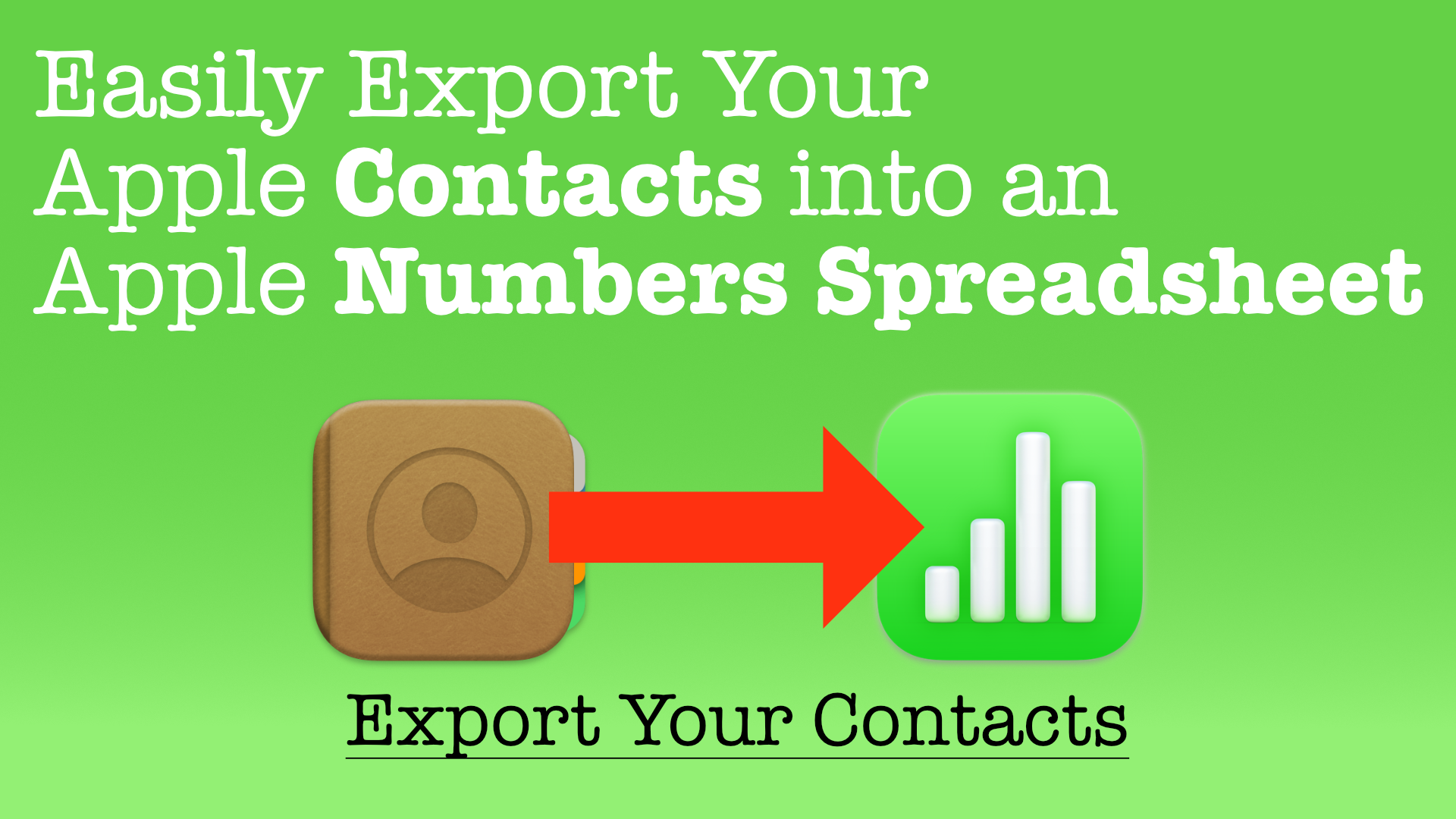 Export Apple Contacts into an Apple Numbers Spreadsheet