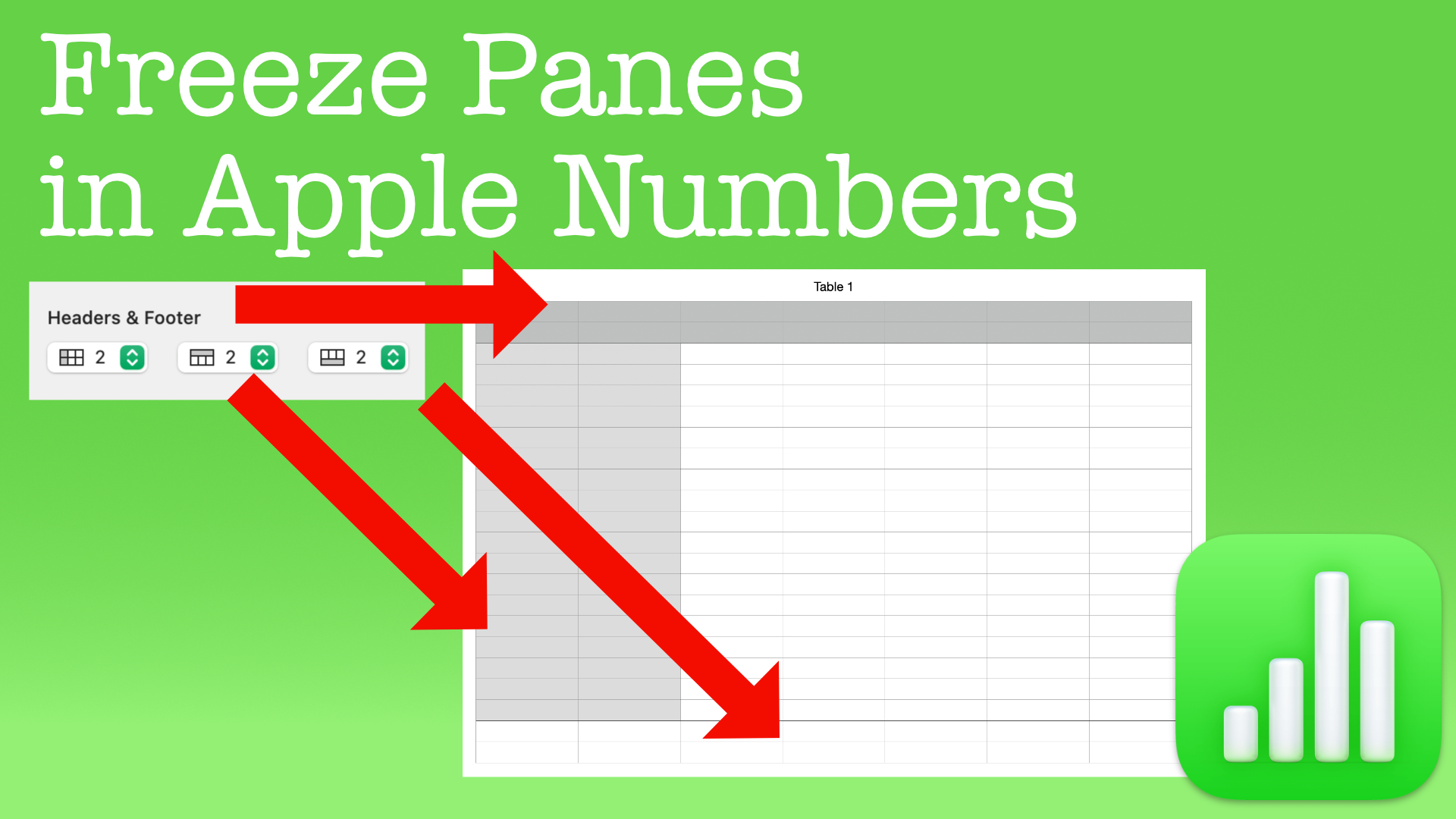 Freeze Panes in Apple Numbers