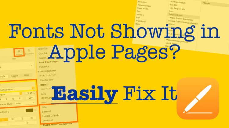 the featured image for the post how to fix a font now showing in apple pages