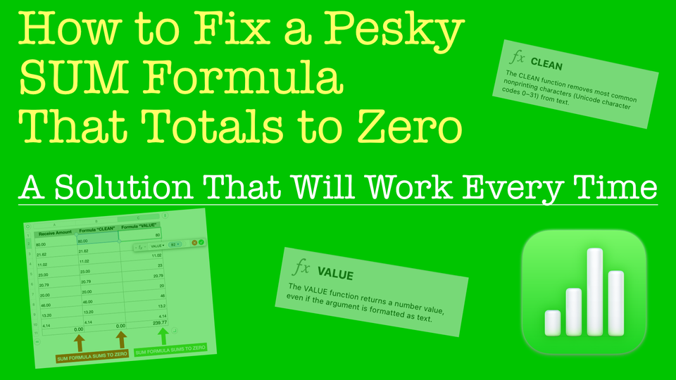 featured image for how to fix a SUM formula that totals to zero in apple numbers