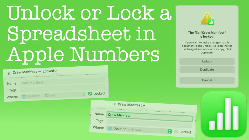 Unlock or Lock a Spreadsheet in Apple Numbers