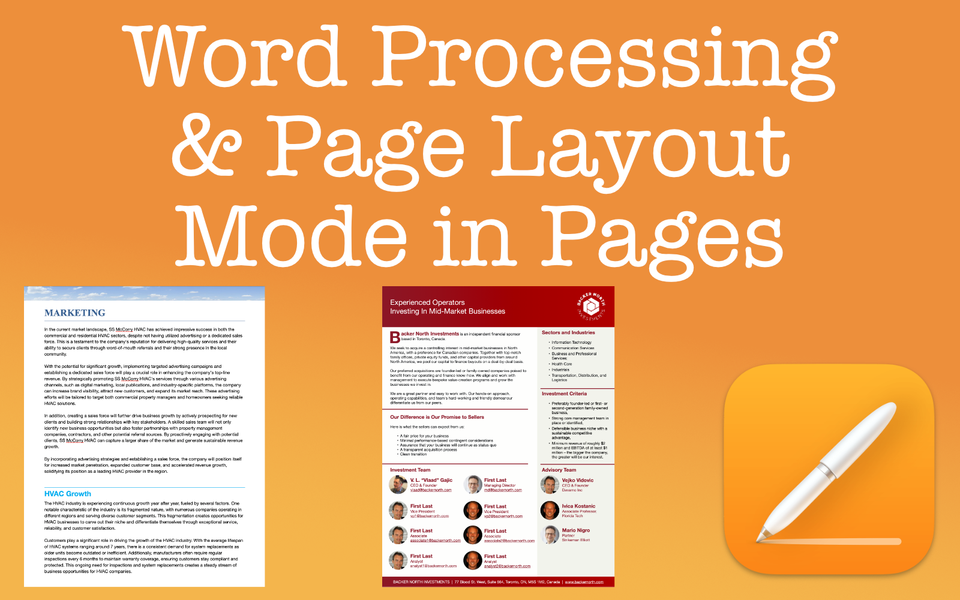 Word Processing & Page Layout Modes in Pages: An Overview